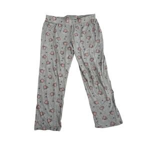 Life is Good Pajama Lounge Pants Women's Medium Gray Mug Print